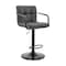 Armen Living Laurant Adjustable Height Gray Faux Leather Swivel Bar Stool LCLABABLGR - alternate 1